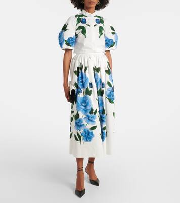 Falda midi de algodón floral | Erdem