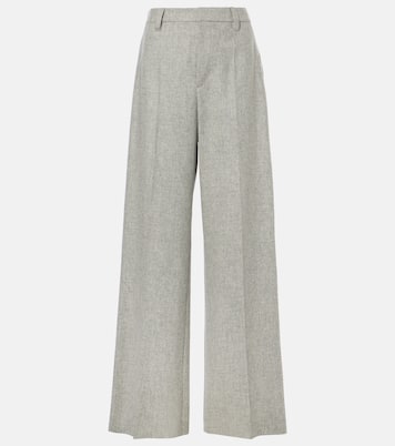 Pantaloni a gamba larga in flanella | Brunello Cucinelli
