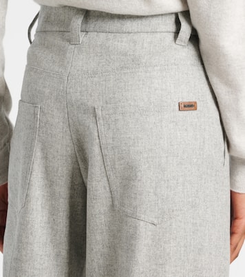 Pantaloni a gamba larga in flanella | Brunello Cucinelli