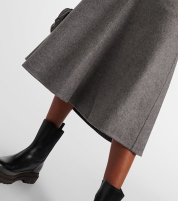 Falda midi de mezcla de lana de tiro medio | Brunello Cucinelli