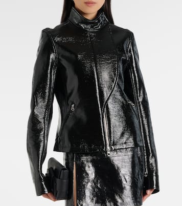 Coated canvas biker jacket | Courrèges
