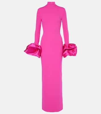 Viviana satin-trimmed crêpe gown | Solace London