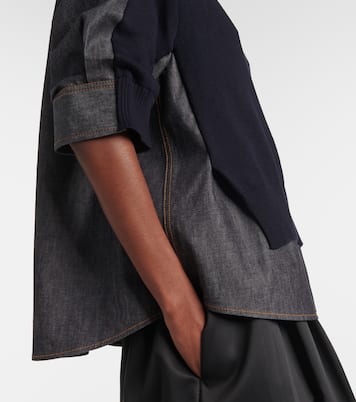 Pull en denim et coton mélangé | Sacai