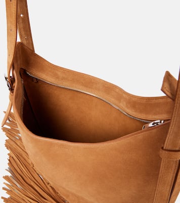 Borsa a spalla in suede con frange | Coperni
