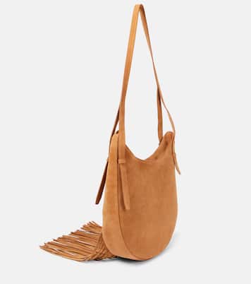 Borsa a spalla in suede con frange | Coperni