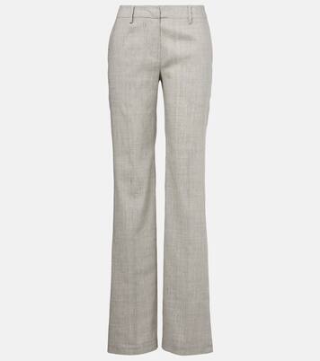 Low-rise linen and wool flared pants | Magda Butrym