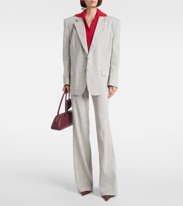 Low-rise linen and wool flared pants | Magda Butrym
