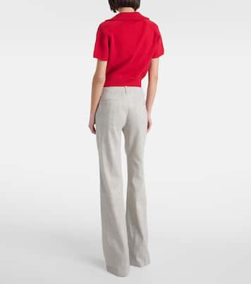 Low-rise linen and wool flared pants | Magda Butrym