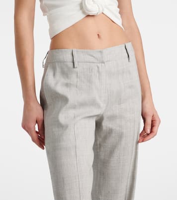 Low-rise linen and wool flared pants | Magda Butrym