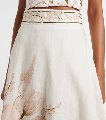 Falda midi Bergamota Gardenia de lino | Agua by Agua Bendita