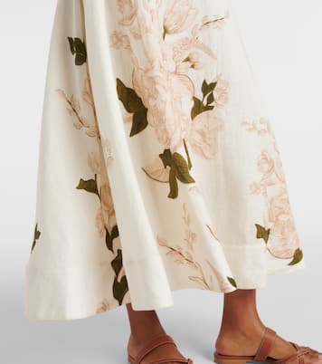 Falda midi Bergamota Gardenia de lino | Agua by Agua Bendita