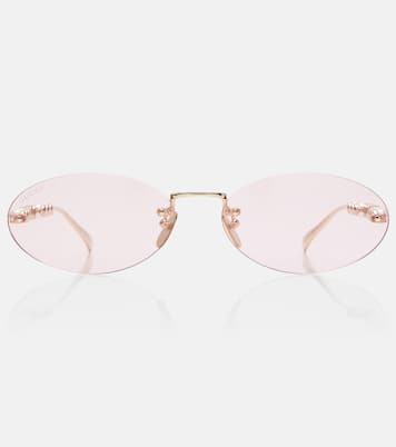 Lunettes de soleil ovales à logo | Gucci