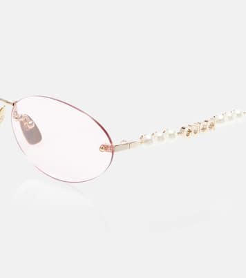 Lunettes de soleil ovales à logo | Gucci