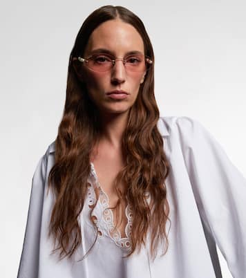 Lunettes de soleil ovales à logo | Gucci
