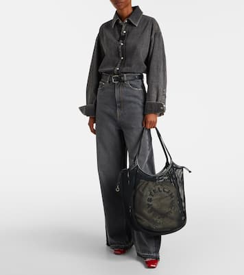 Logo mesh and canvas tote bag | Stella McCartney