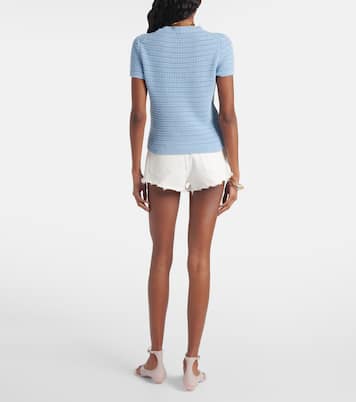 Camiseta de croché de algodón bordada | Chloé