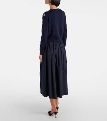 Cardigan brodé en soie et coton | Carolina Herrera