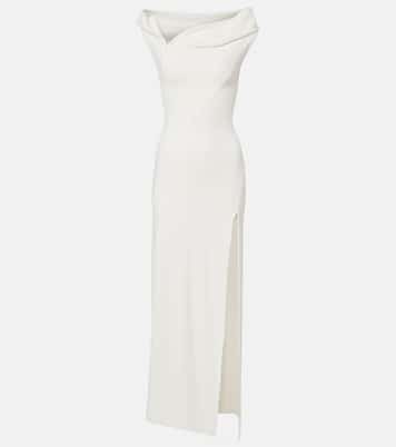 Hooded asymmetric jersey gown | Mugler