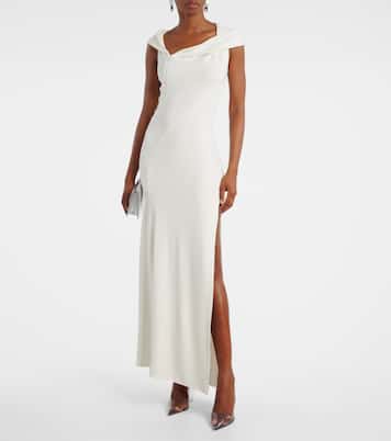 Hooded asymmetric jersey gown | Mugler