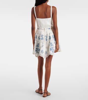 Besticker Minirock Retrato aus Leinen  | Agua by Agua Bendita