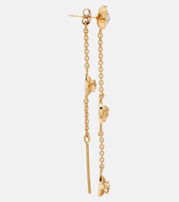 Medusa crystal-embellished drop earrings | Versace