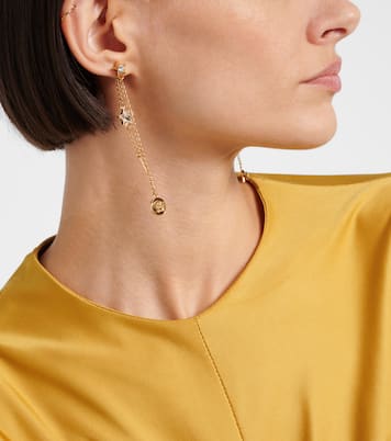 Medusa crystal-embellished drop earrings | Versace