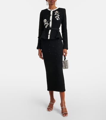 Sequined floral tweed midi dress | Self-Portrait