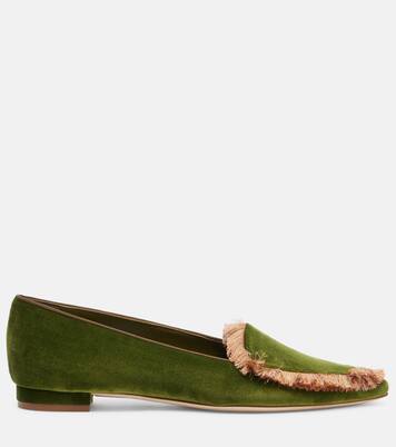 Agofran fringed velvet loafers | Manolo Blahnik
