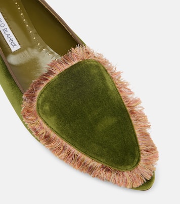 Agofran fringed velvet loafers | Manolo Blahnik