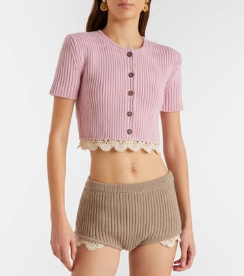 Crochet-trimmed cashmere top | Magda Butrym