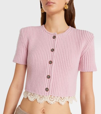 Crochet-trimmed cashmere top | Magda Butrym