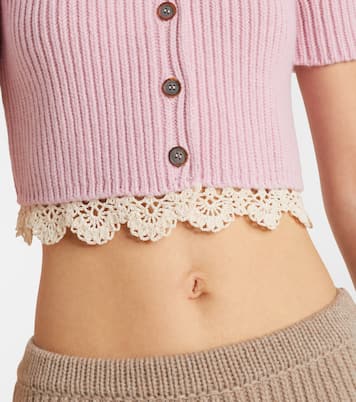 Crochet-trimmed cashmere top | Magda Butrym