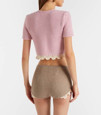 Crochet-trimmed cashmere top | Magda Butrym