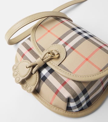 Burberry Check leather-trimmed crossbody bag | Burberry Kids