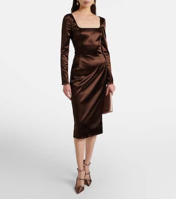 Diaz 100 leather-trimmed satin pumps | Malone Souliers