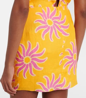 Chemena printed linen miniskirt | Cala de la Cruz
