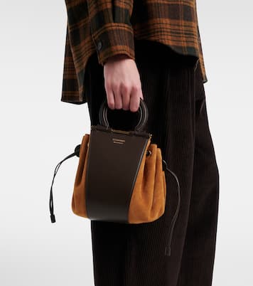 Bucket-Bag Gancio Small aus Veloursleder | Ferragamo