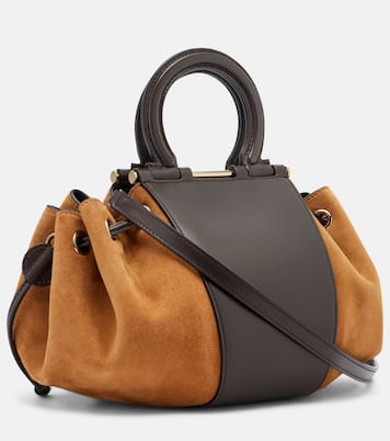 Bucket-Bag Gancio Small aus Veloursleder | Ferragamo