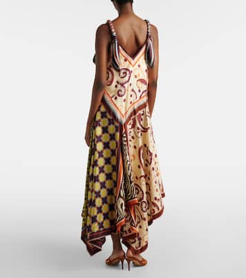 Wilson asymmetric silk twill midi dress | Alémais