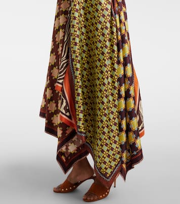 Wilson asymmetric silk twill midi dress | Alémais