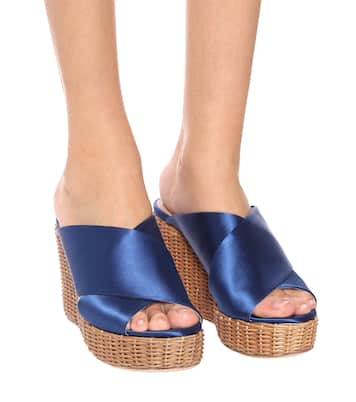 Sandali in raso con zeppa | Miu Miu