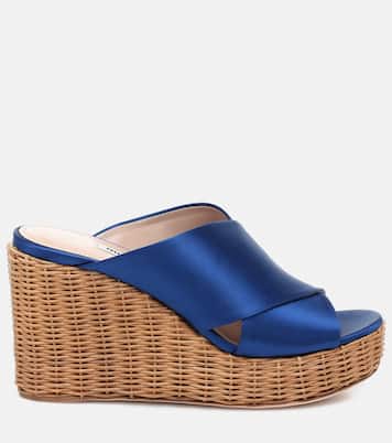 Sandali in raso con zeppa | Miu Miu
