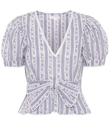 Top Rikki a righe in cotone | LoveShackFancy