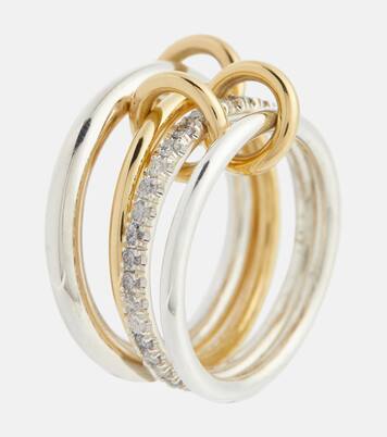 Anello Nimbus in oro giallo 18kt e argento con diamanti | Spinelli Kilcollin