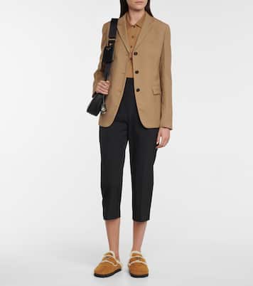 Slippers in suede con shearling | Prada
