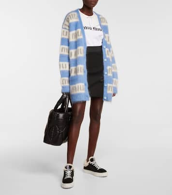 Sneakers Macro aus Veloursleder mit Shearling | Miu Miu