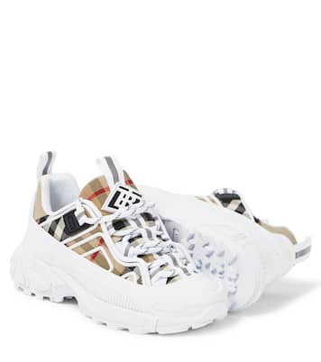 Vintage Check canvas sneakers in multicoloured Burberry Kids Mytheresa