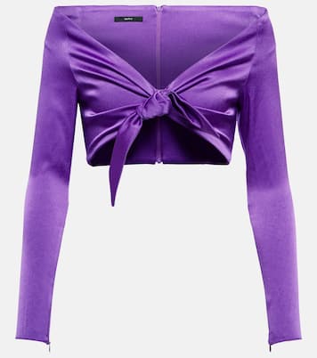 Ford off-shoulder satin crop top | Alex Perry