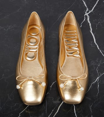 Ballerinas Elme aus Metallic-Leder | Jimmy Choo
