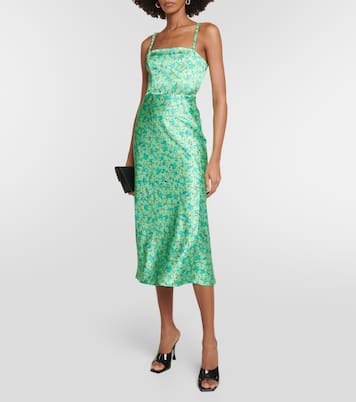 Floral satin midi dress | Rotate